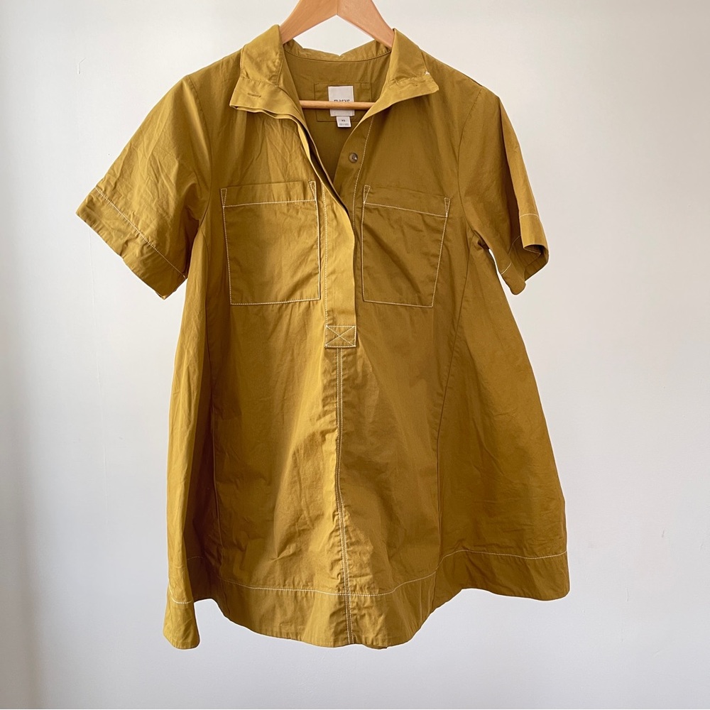Maeve The Jeannie Short-Sleeve A-Line Mini Dress Mustard Yellow Size XS - Picture 2 of 6